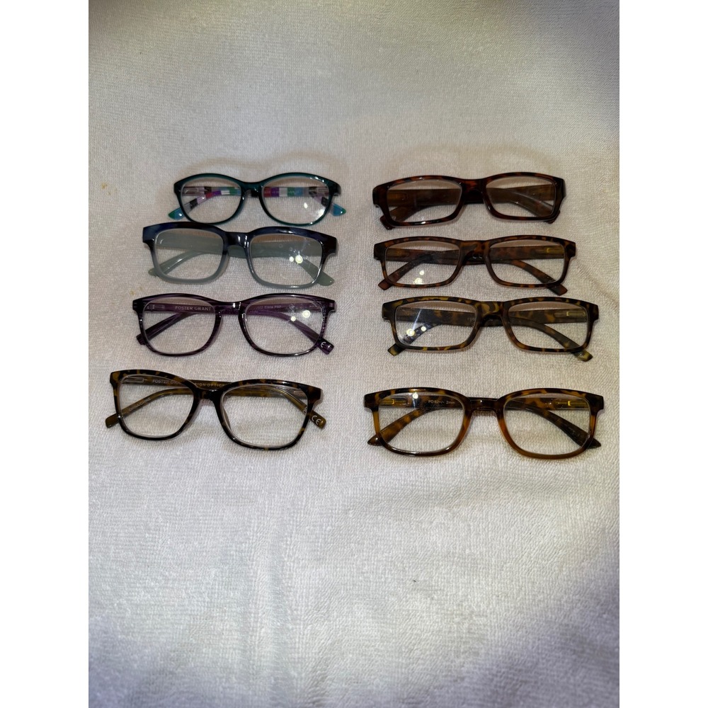 Foster Grant & Other Reading Glasses 1.50‎ Women  8 Pair Lot Tortoise Purple